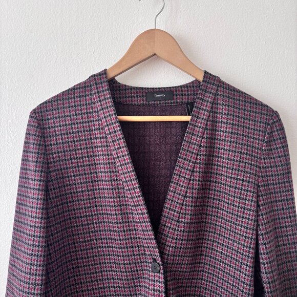 NOT FOR SALE Theory Collins Houndstooth Knit Slit Cardigan - Picture 3 of 8